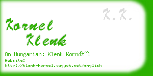 kornel klenk business card